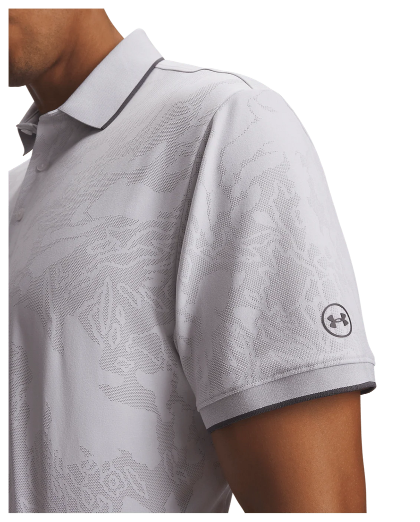 Under Armour Men's ArmourDry Jacquard Polo - White/Halo Grey/Castlerock