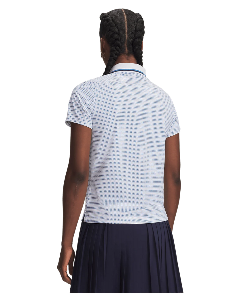 Under Armour Women's ArmourDry Printed Polo - White/Aegean Blue/Midnight Navy