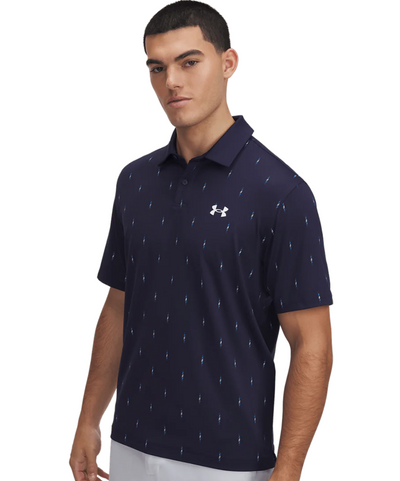2025 Under Armour Men's T2G Printed Polo - Midnight Navy/White