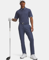 2025 Under Armour Men's Playoff 3.0 Rib Polo - Downpour Grey/Midnight Navy