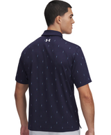 2025 Under Armour Men's T2G Printed Polo - Midnight Navy/White