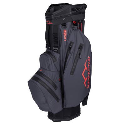 2024 Sun Mountain H2NO Lite Cart Bag - Black/Steel/Red