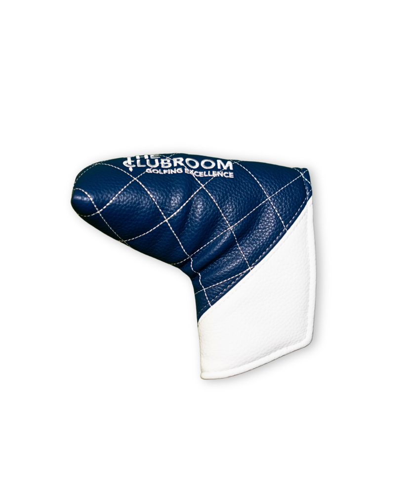 Clubroom Elite Two Tone Vintage Quilt Stitch Blade Putter Headcover - Navy/White