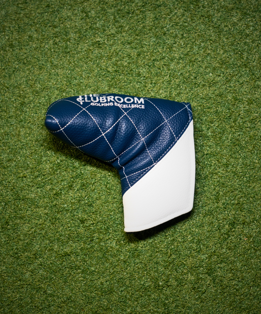 Clubroom Elite Two Tone Vintage Quilt Stitch Blade Putter Headcover - Navy/White