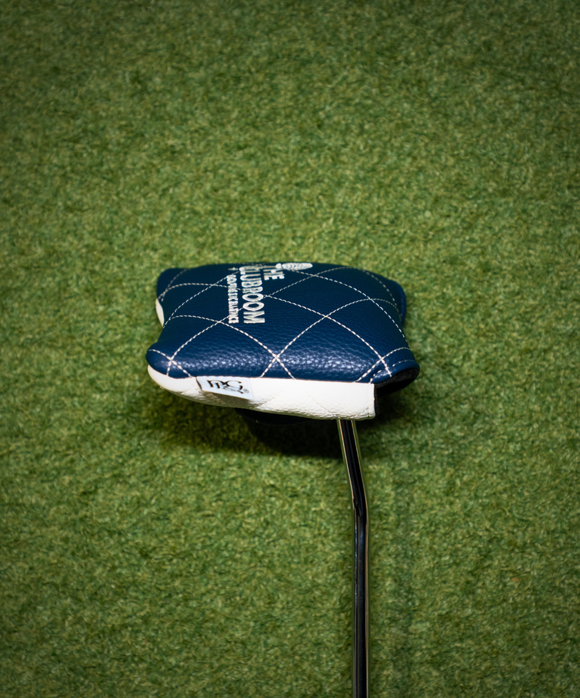 Clubroom Elite Two Tone Vintage Quilt Stitch Mallet Putter Headcover - Navy/White