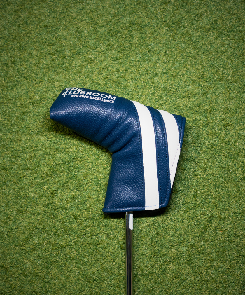 Clubroom Heritage Elite Track Blade Putter Cover - Navy and White