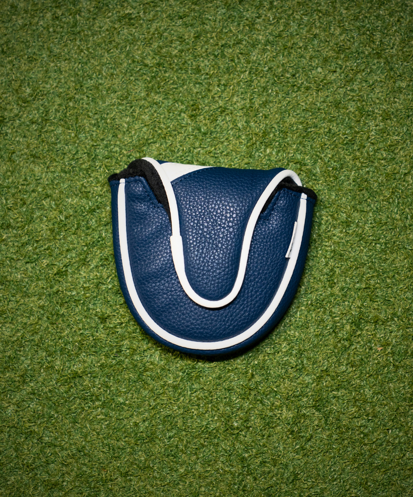 Clubroom Heritage Elite Track Mallet Putter Cover - Navy and White