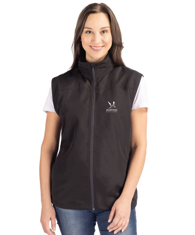 Cutter & Buck Ladies Charter Eco Vest - Black (Muriwai Golf Links Logo)