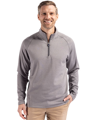 Cutter & Buck Men's Peshastin Eco Fleece Half Zip Pullover - Elemental Grey