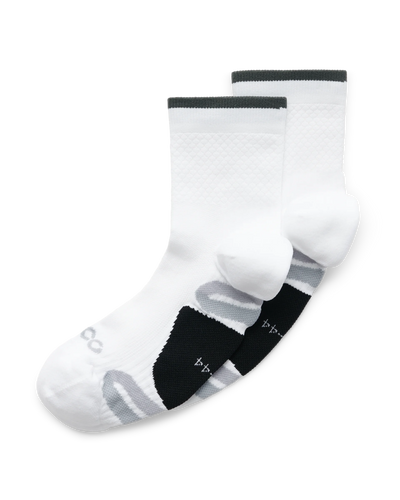 Ecco Men's Tour Lite Mid-Cut Sock - White