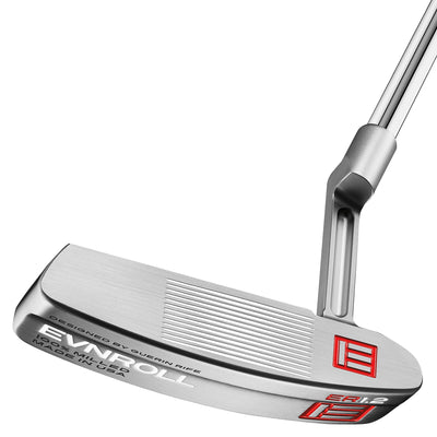 Evnroll ER1.2 Chrome 34 Inch Putter - 3 Dot - Lamkin Deep Etch Red - Plumbers Neck (RH)