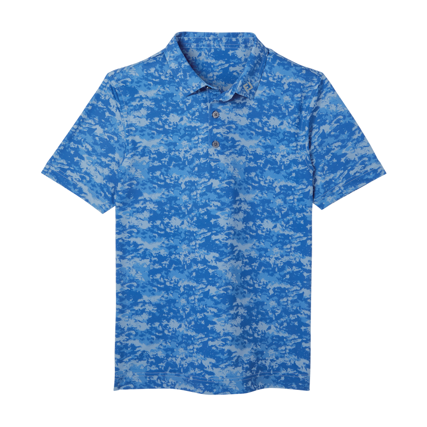 2024 FootJoy Junior Cloud Camo Self Collar Polo - Twilight