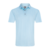 2025 FootJoy Leaf Print Lisle Self Collar Polo - Lake Blue/White