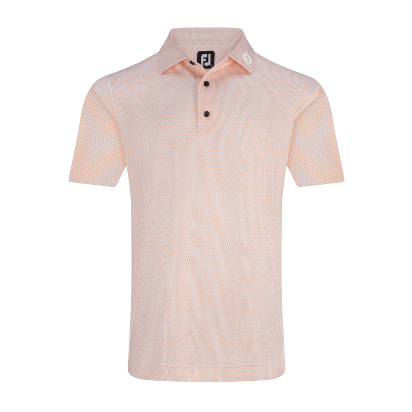 2025 FootJoy Men's Skyscrapper Print Lisle Self Collar Polo - Sunset/White