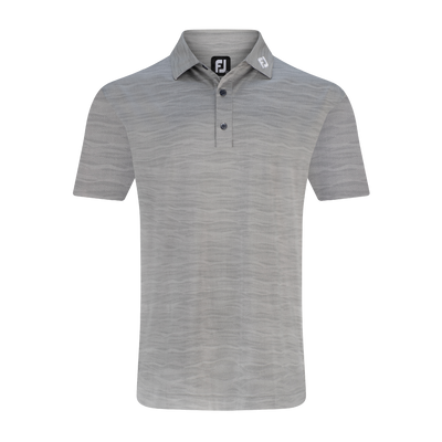 2025 FootJoy Men's Jacquard Wave Self Collar Polo - Platinum