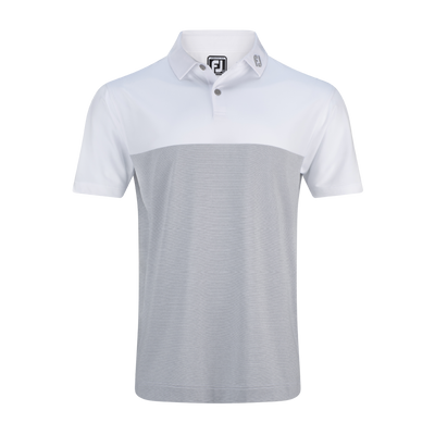 2025 FootJoy Men's Lisle Tonal Block Polo - White