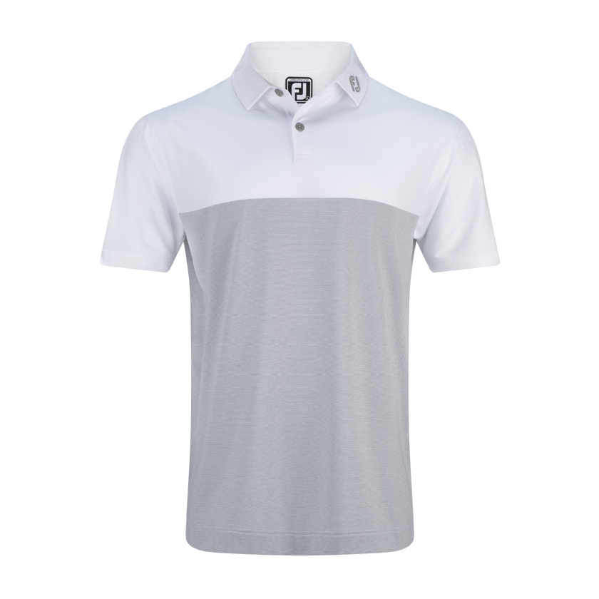 2025 FootJoy Men's Lisle Tonal Block Polo - White