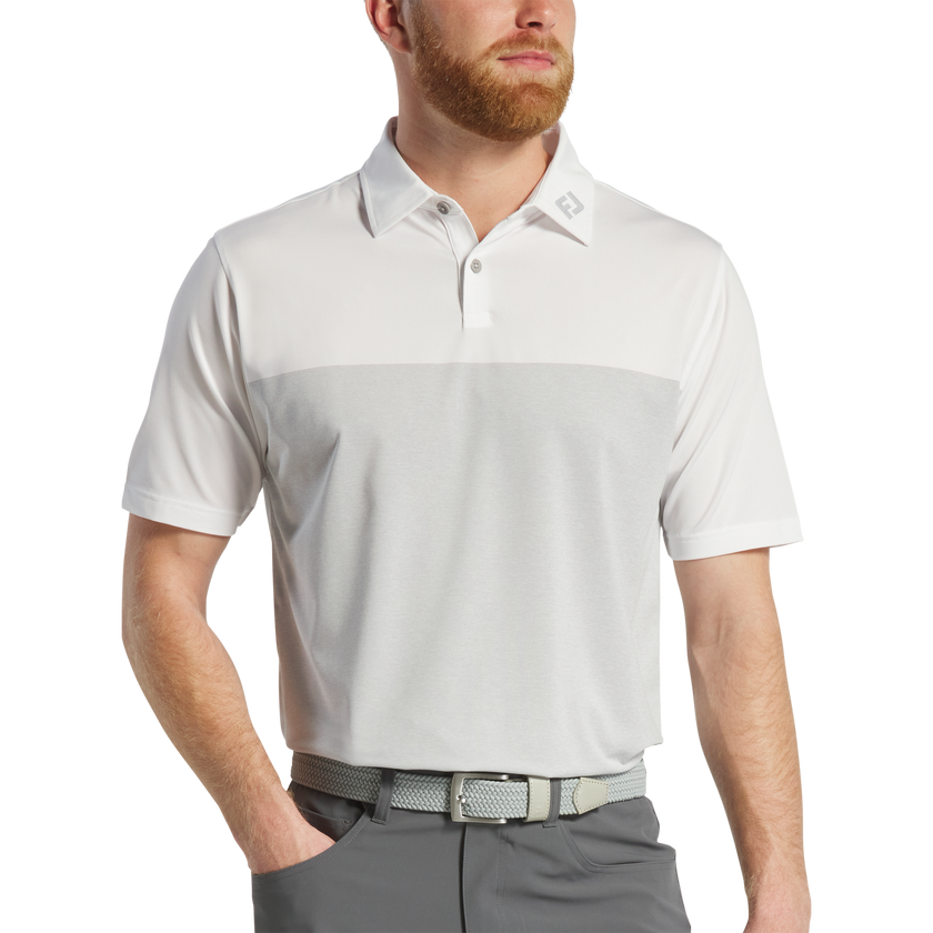 2025 FootJoy Men's Lisle Tonal Block Polo - White