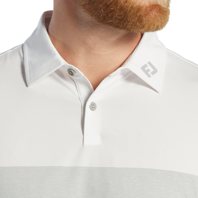 2025 FootJoy Men's Lisle Tonal Block Polo - White