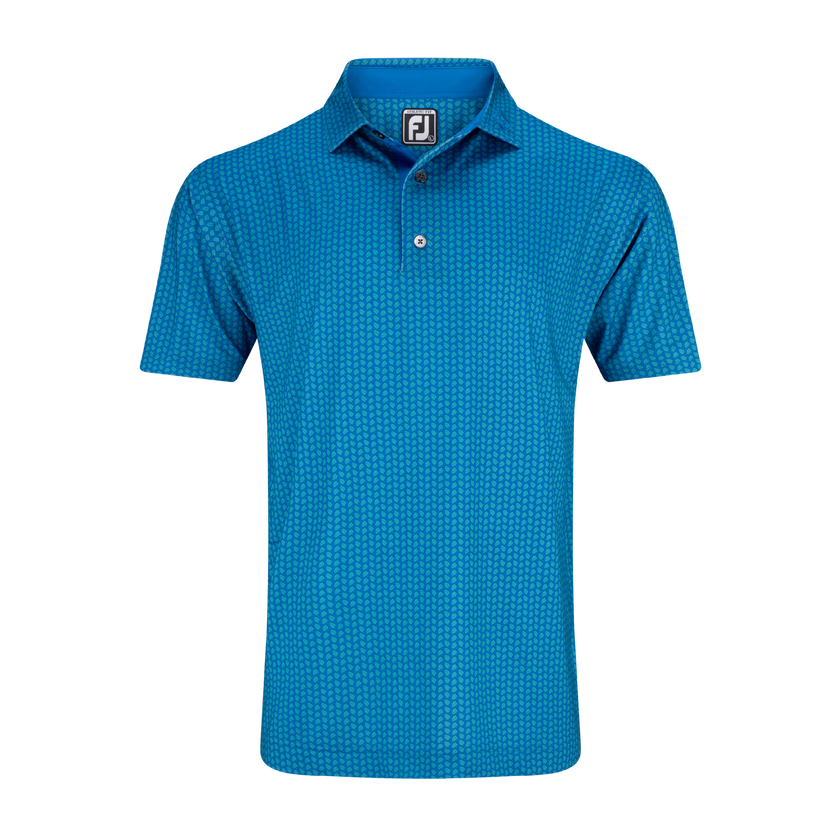 2025 FootJoy Men's Leaf Print Polo - Emerald / Blue