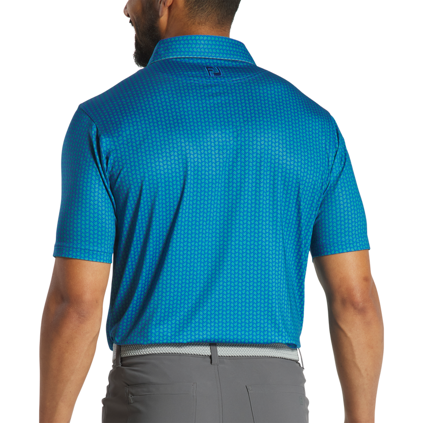 2025 FootJoy Men's Leaf Print Polo - Emerald / Blue