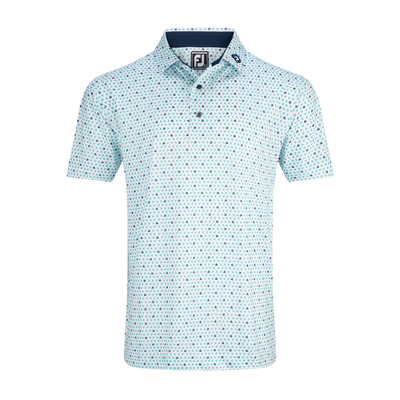 2025 FootJoy Men's Flying Wasp Polo - White / Emerald / Navy