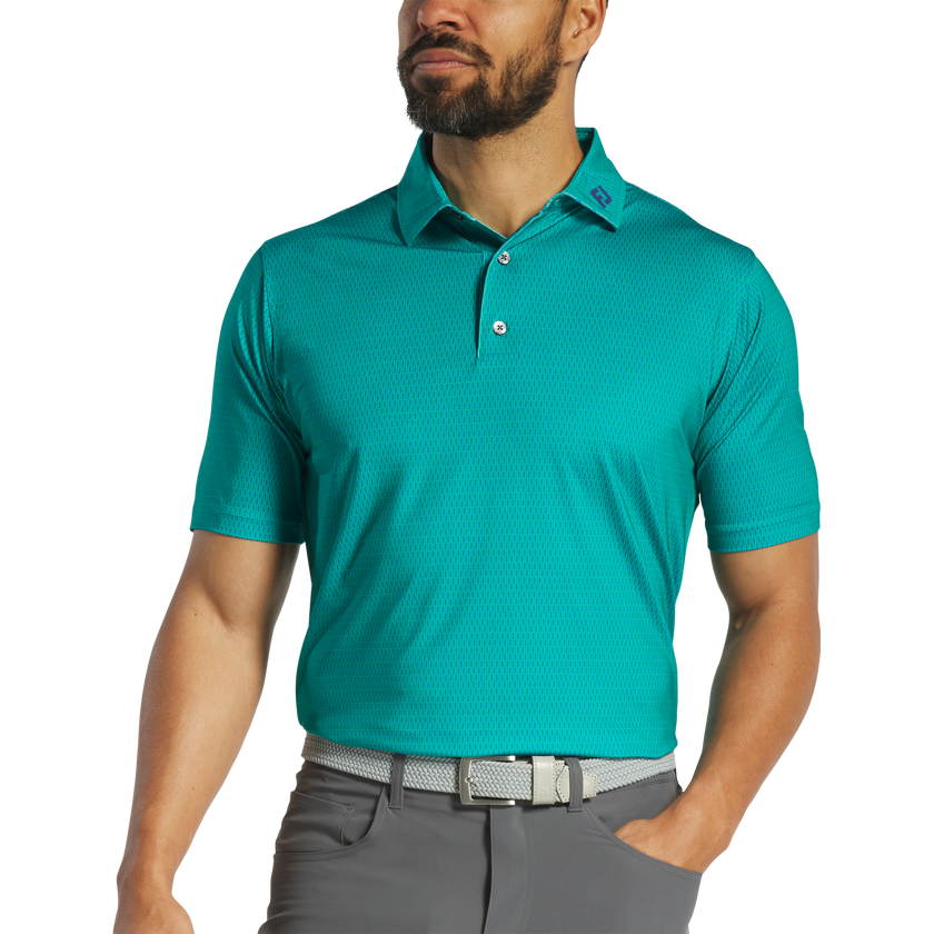 2025 FootJoy Men's Skyscrapper Print Polo - Blue / Emerald