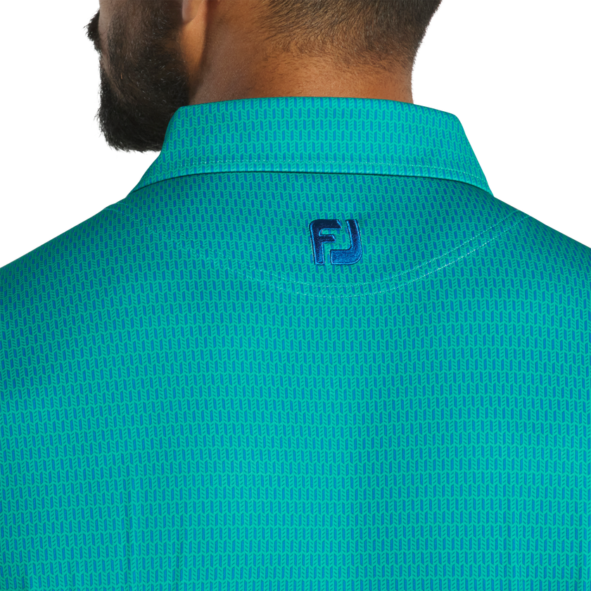 2025 FootJoy Men's Skyscrapper Print Polo - Blue / Emerald