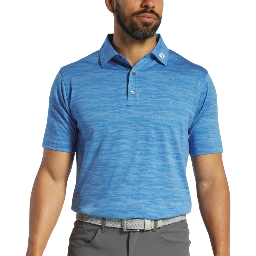 2025 FootJoy Men's Jacquard Wave Polo - Blue