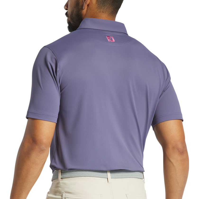 2025 FootJoy Solid Stretch Pique Floral Trim Polo - Purple