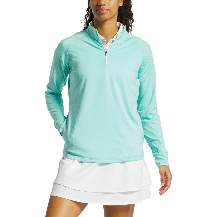 2025 FootJoy Women's 1/4 Zip Dot Jacquard Midlayer - Aqua