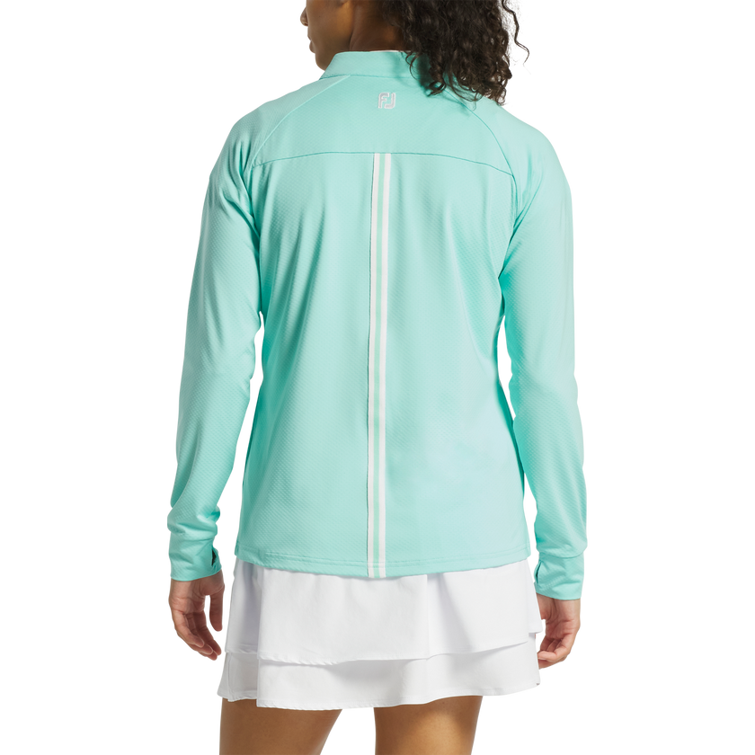 2025 FootJoy Women's 1/4 Zip Dot Jacquard Midlayer - Aqua