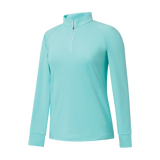 2025 FootJoy Women's 1/4 Zip Dot Jacquard Midlayer - Aqua