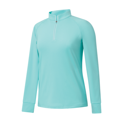 2025 FootJoy Women's 1/4 Zip Dot Jacquard Midlayer - Aqua