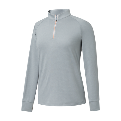 2025 FootJoy Women's 1/4 Zip Dot Jacquard Midlayer - Grey