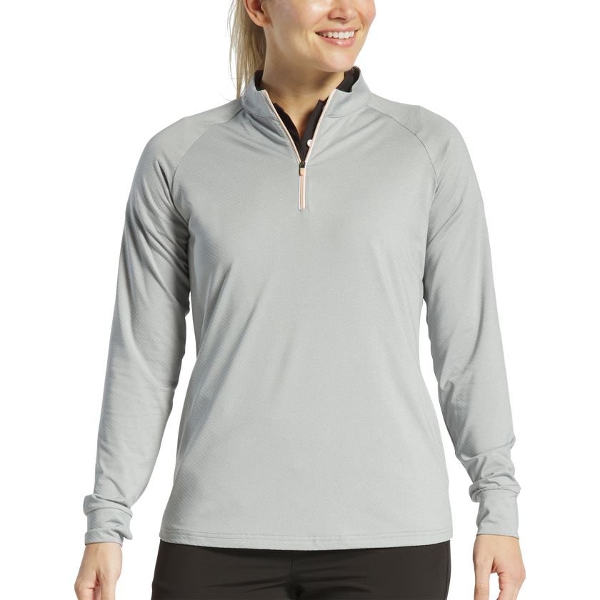 2025 FootJoy Women's 1/4 Zip Dot Jacquard Midlayer - Grey