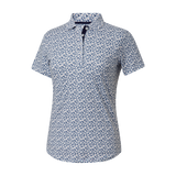 2025 FootJoy Women's Flower Print Polo - Navy / White / Sunset