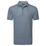 2025 FootJoy Men's Floral Sketch Lisle Polo - White/Navy