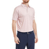 FootJoy Men's Floral Stretch Print Lisle Polo - Orange/White