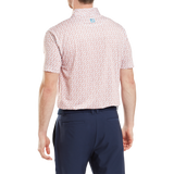 FootJoy Men's Floral Stretch Print Lisle Polo - Orange/White
