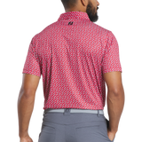 2025 FootJoy Men's Flower Stretch Lisle Polo - White/Hibiscus