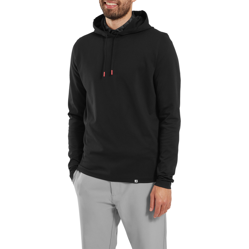 2025 FootJoy Men's Mini Check Jacquard Hoodie - Black