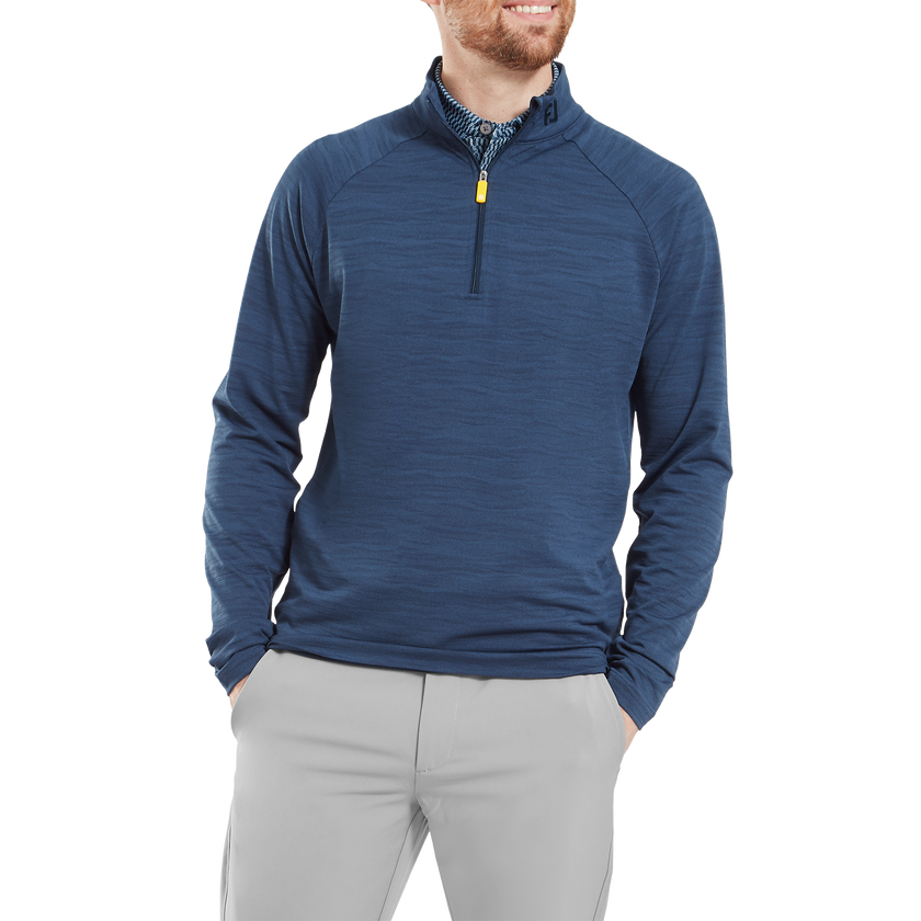 2025 FootJoy Men's Wave Jacquard Pullover - Navy