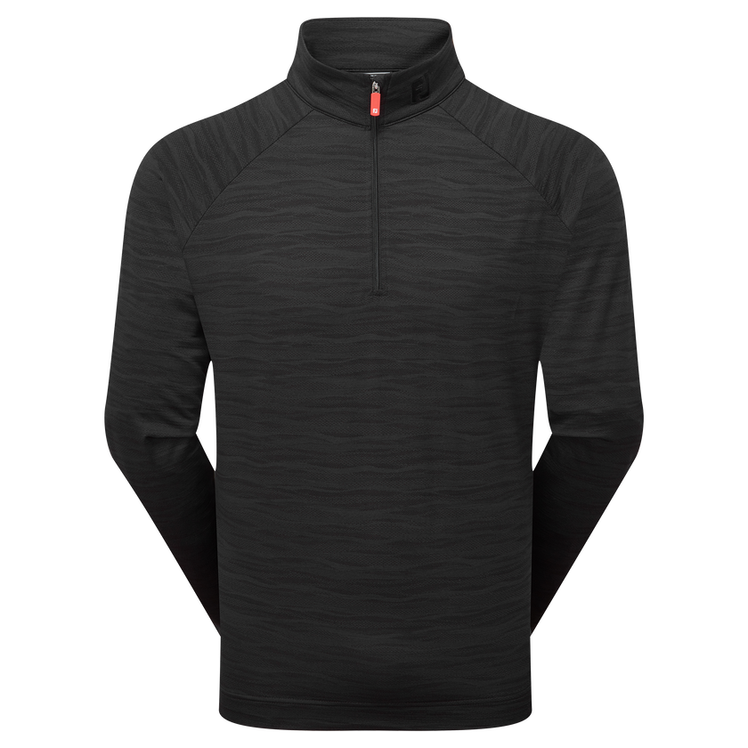 2025 FootJoy Men's Wave Jacquard Chill-Out Pullover - Black