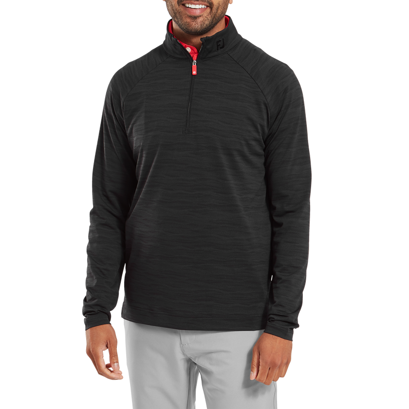 2025 FootJoy Men's Wave Jacquard Chill-Out Pullover - Black