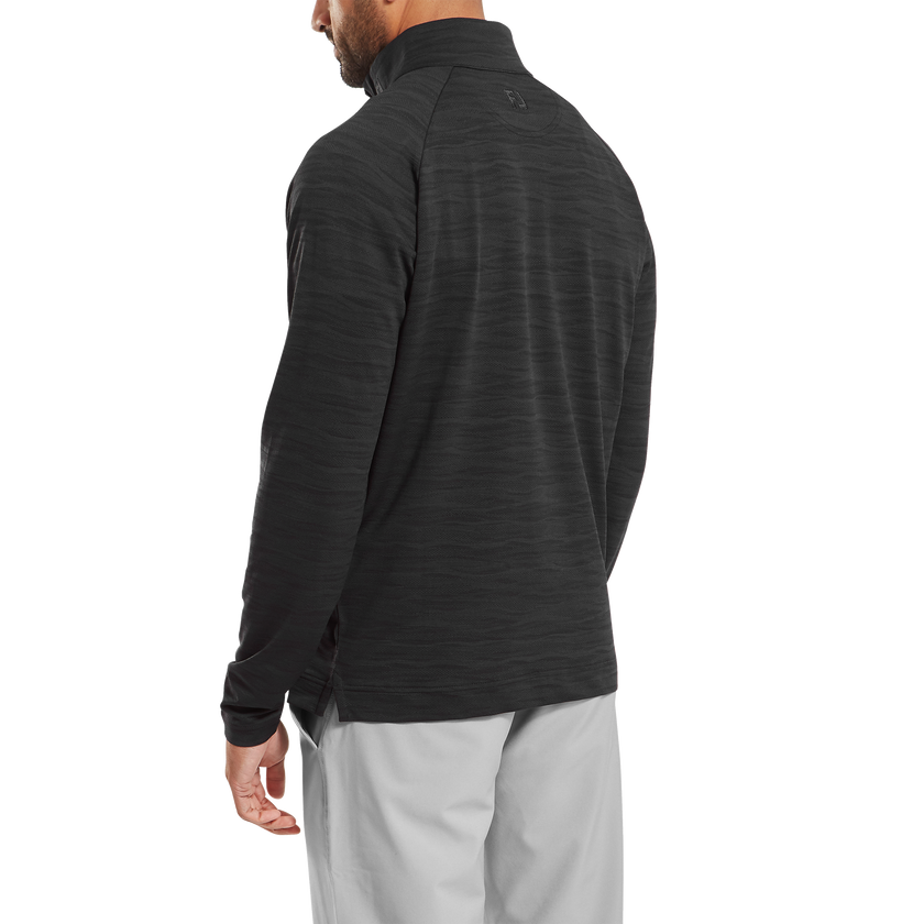 2025 FootJoy Men's Wave Jacquard Chill-Out Pullover - Black