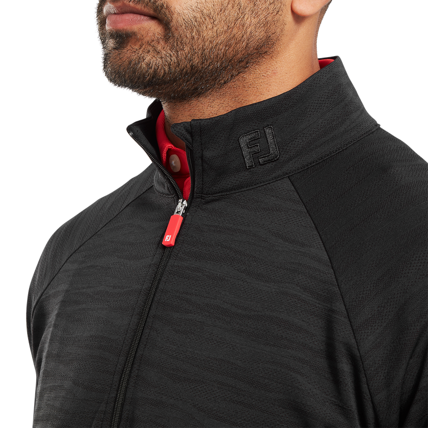 2025 FootJoy Men's Wave Jacquard Chill-Out Pullover - Black