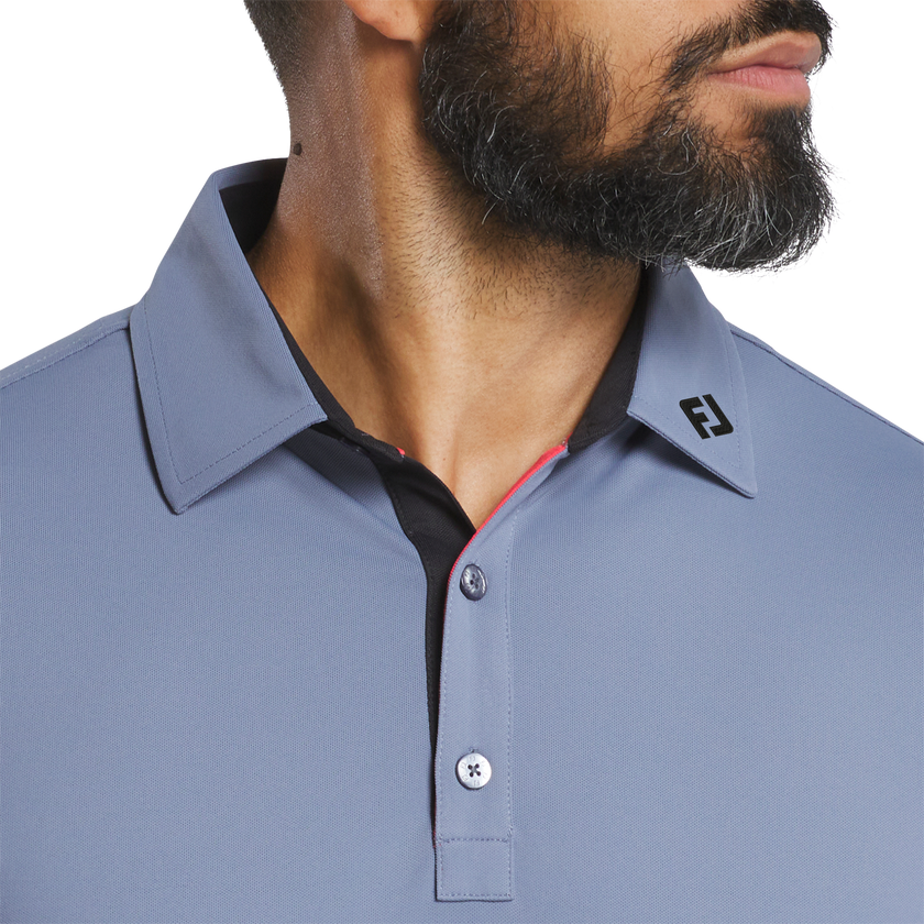 2025 FootJoy Men's Pique Polo with Trim - Flint/Black