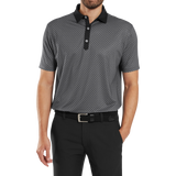 2025 FootJoy Men's Checker Print Jacquard Polo - Black/White