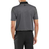 2025 FootJoy Men's Checker Print Jacquard Polo - Black/White